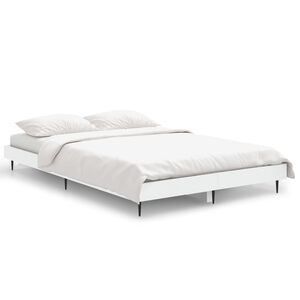 vidaXL Cadre de lit sans matelas blanc 120x190 cm bois d'ing&eacute;nierie