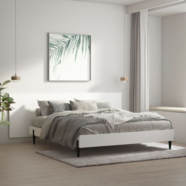 vidaXL T&ecirc;te de lit murale Blanc 240x1,5x80 cm Bois d'ing&eacute;nierie