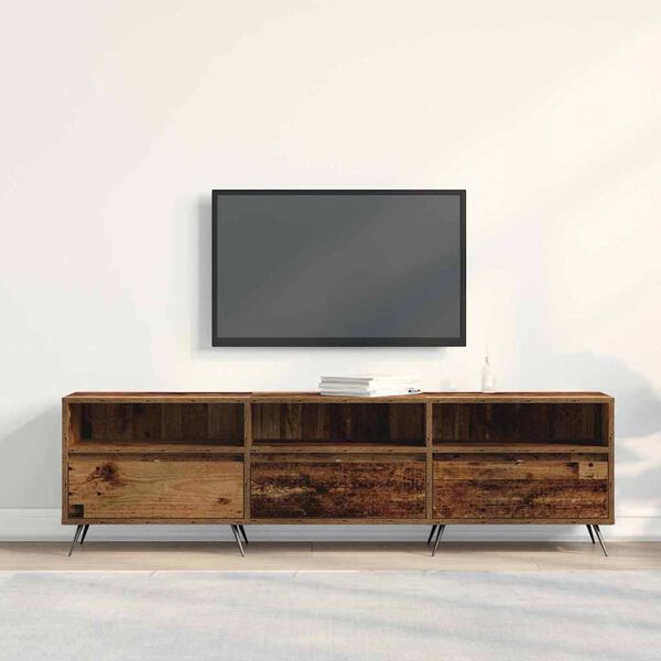 vidaXL Meuble TV Bois ancien 150 x 30 x 44,5 cm Bois d'ing&eacute;nierie