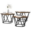 vidaXL Table basse 3 pcs Chêne fumé 50 x 50 x 40 cm