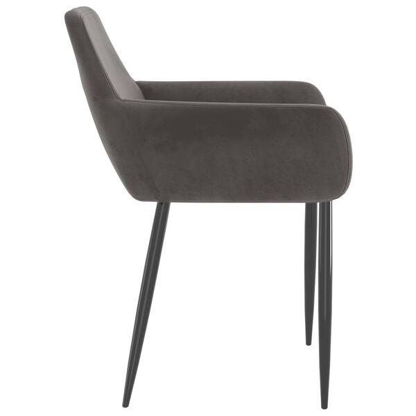 vidaXL Chaises &agrave; manger lot de 6 gris fonc&eacute; velours