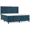 vidaXL Sommier &agrave; lattes de lit et matelas Bleu fonc&eacute; 180x200cm Velours