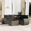 vidaXL Salon de jardin 6 pcs avec coussins gris r&eacute;sine tress&eacute;e