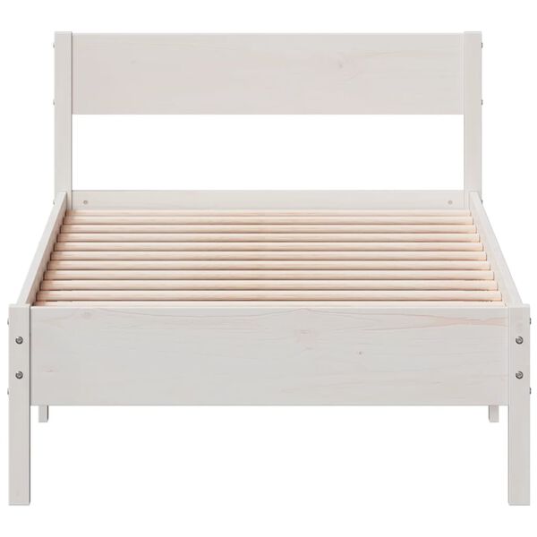 vidaXL Cadre de lit sans matelas blanc 75x190 cm bois de pin massif