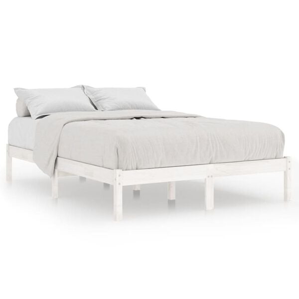 vidaXL Cadre de lit sans matelas blanc bois massif 120x200 cm