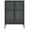 vidaXL Buffet noir 75x35x105 cm verre et acier