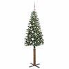 vidaXL Sapin de Noël mince Vert 150 cm PVC et bois de pin massif