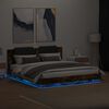 vidaXL Cadre de lit avec LED sans matelas ch&ecirc;ne fum&eacute; 200x200 cm