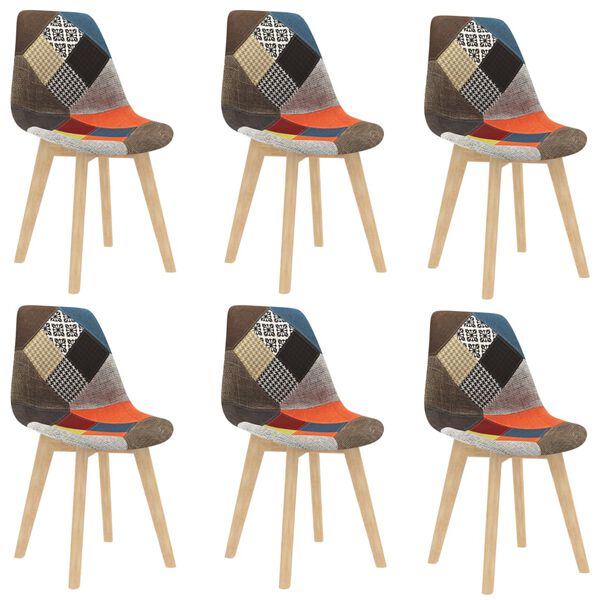 vidaXL Chaises à manger lot de 6 Design de patchwork multicolore tissu