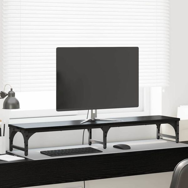 vidaXL Support de moniteur Chêne noir 105 x 23 x 15,5 cm