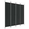vidaXL Cloison de s&eacute;paration 4 panneaux Noir 200x200 cm Tissu