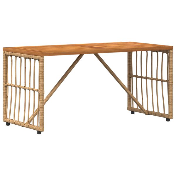 vidaXL Table de jardin Naturel 80 x 40 x 40 cm Acier et Rattan Poly