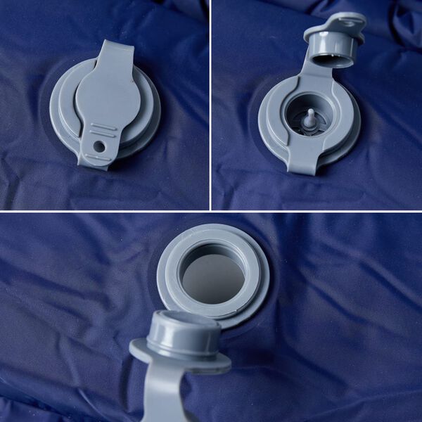 vidaXL Matelas de camping autogonflant oreiller 1 personne bleu marine