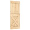 vidaXL Porte coulissante NARVIK Naturel et noir 80 x 210 cm (213,5 cm)