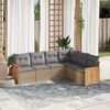 vidaXL Salon de jardin avec coussins 6 pcs beige r&eacute;sine tress&eacute;e