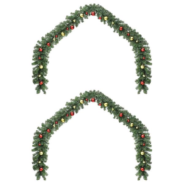 vidaXL Guirlande de Noël avec 600 LED 2 pcs Vert PVC
