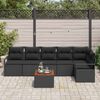 vidaXL Ensemble de canapé de jardin 7 pcs Noir