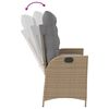 vidaXL Banc inclinable de jardin avec coussins beige résine tressée
