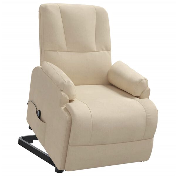vidaXL Fauteuil inclinable Cr&egrave;me Similicuir daim
