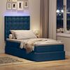vidaXL Lit avec rangement et LED avec LED Bleu 90 x 200 cm Polyester