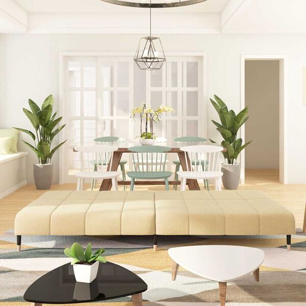 vidaXL Canapé-lit à 2 places crème velours