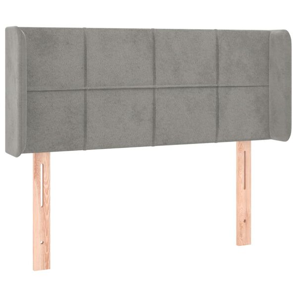 vidaXL T&ecirc;te de lit avec oreilles Gris clair 93x16x78/88 cm Velours