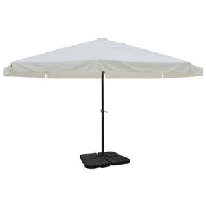 vidaXL Parasol de jardin avec base portable aluminium blanc