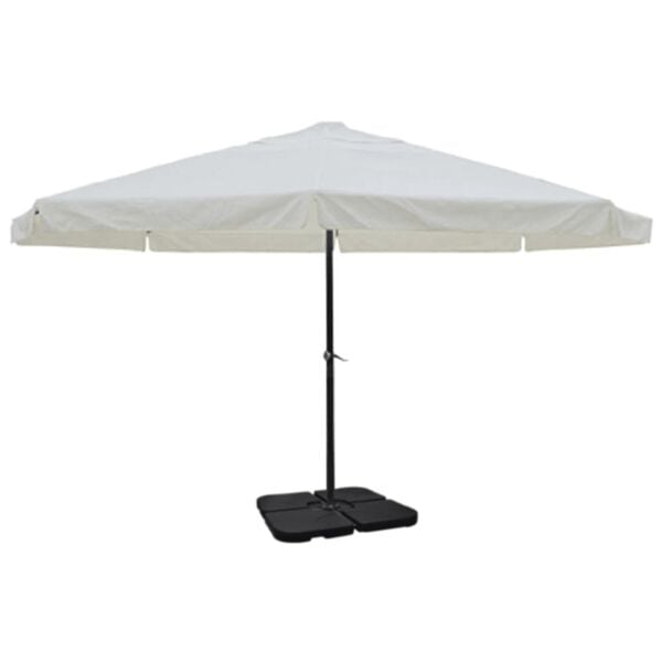 vidaXL Parasol de jardin avec base portable aluminium blanc