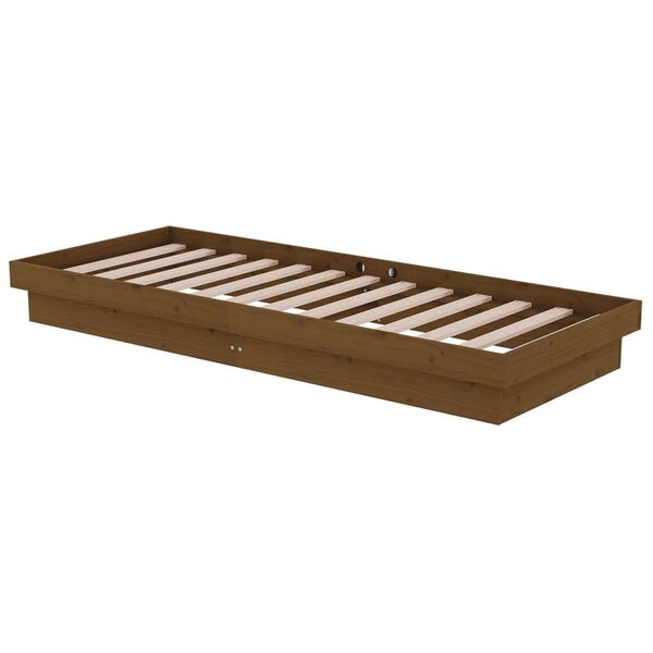 vidaXL Cadre de lit sans matelas marron miel bois massif