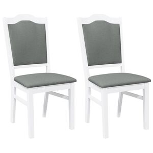 vidaXL Chaises de salle &agrave; manger avec coussins (2 pcs) bois massif blanc caoutchouc