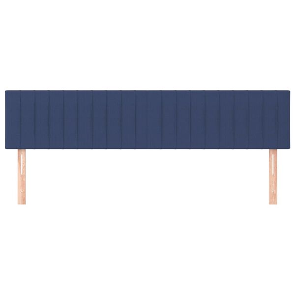 vidaXL T&ecirc;tes de lit 2 pcs Bleu 90x5x78/88 cm Tissu