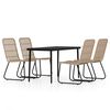 vidaXL Ensemble &agrave; manger de jardin 5 pcs Ch&ecirc;ne