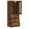 vidaXL Buffet haut Chêne fumé 69,5x34x180 cm Bois d'ingénierie