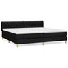 vidaXL Sommier &agrave; lattes de lit avec matelas Noir 200x200 cm Tissu