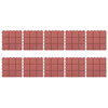 vidaXL Carreaux de terrasse 10 pcs Rouge 30,5x30,5 cm Plastique