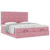 vidaXL Cadre de lit ottoman avec matelas rose 160x200 cm velours