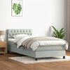 vidaXL Sommier &agrave; lattes de lit et matelas gris clair 90x220 cm velours