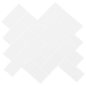 vidaXL Carreau en chevron 20 pcs Blanc 30 x 30 cm Polyur&eacute;thane et PET