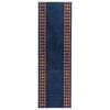 vidaXL Tapis Couloir FLORNES Tiss&eacute; Bleu PP 7 mm