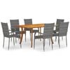 vidaXL Ensemble &agrave; manger de jardin 7 pcs Gris