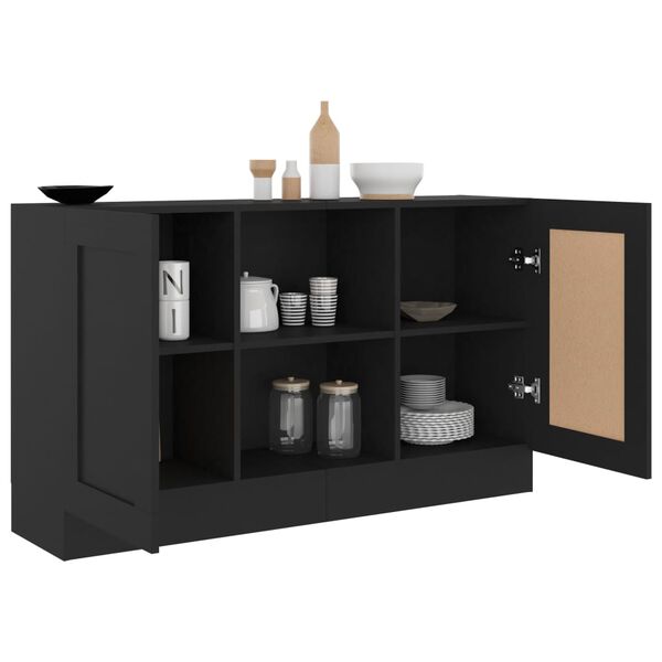 vidaXL Buffet Noir 120x30,5x70 cm Bois d'ingénierie