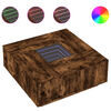 vidaXL Table basse avec LED infini ch&ecirc;ne fum&eacute; 100x100x40 cm