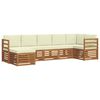 vidaXL Ensembles de canap&eacute;s avec coussin 7 pcs Naturel et Cr&egrave;me