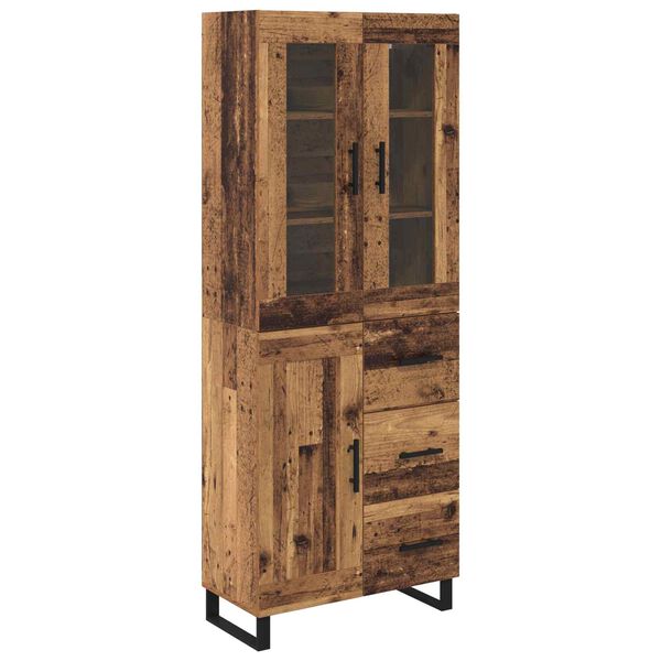 vidaXL Haut Armoire avec tiroir 2 pcs Bois Ancien Bois d'ing&eacute;nierie