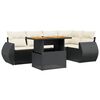 vidaXL Salon de jardin 6 pcs avec coussins noir r&eacute;sine tress&eacute;e