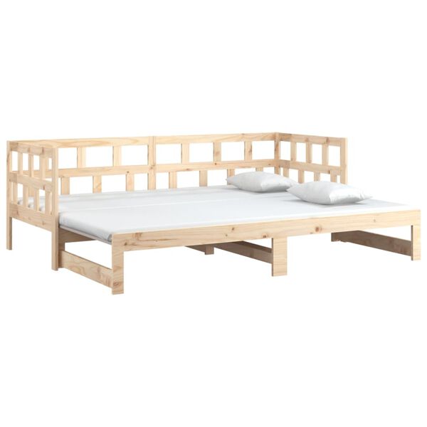 vidaXL Lit coulissant sans matelas bois de pin massif 2x(90x190) cm