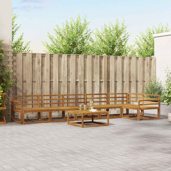 vidaXL Ensemble de canap&eacute;s d'ext&eacute;rieur 7 pcs Naturel