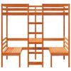 vidaXL Lit mezzanine avec bureau et chaises brun cire 80x200 cm pin