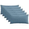 vidaXL Housse de coussin 6 pcs ALMELO Bleu 40 x 80 cm velours c&ocirc;tel&eacute;