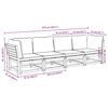 vidaXL Salon de jardin 4 pcs avec coussins Bois d'acacia solide